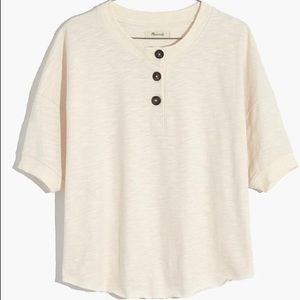 Madewell raw edge Henley tee, m